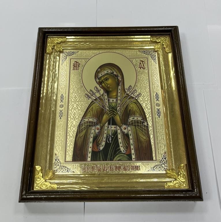 Икона Богоматерь Божья матерь Богородица под стеклом размер 27 х 24 см