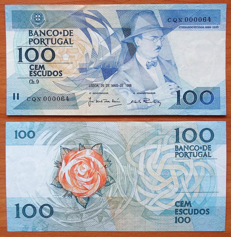 Португалия 100 эскудо 1988 VF P-179e5 Низкий серийный номер 000064