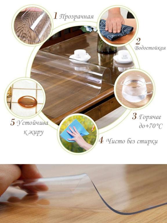 Защитное стекло для стола прозрачное