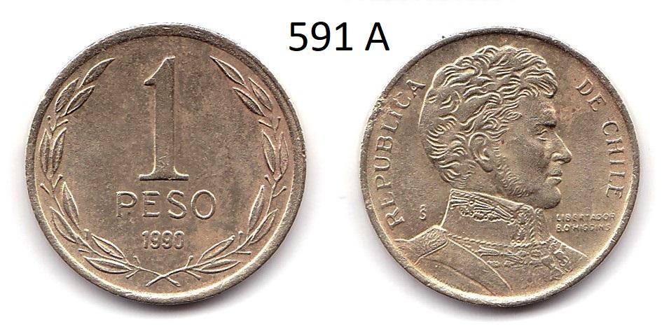 Чили. 1 песо. 1990 год.