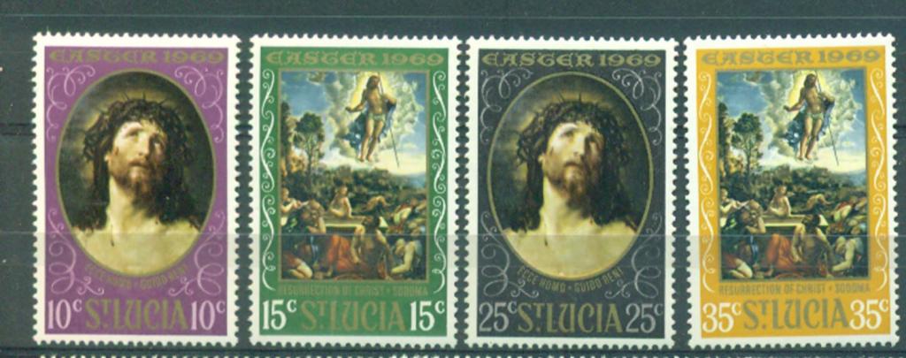 Сент Люсия 1969 г. серия Рождество  Живопись негашеная**