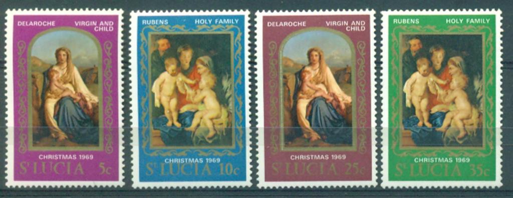 Сент Люсия  1969 г. серия Рождество Живопись негашеная**