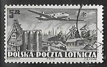 Польша. 1952. Грузовые авиаперевозки. Гашение.