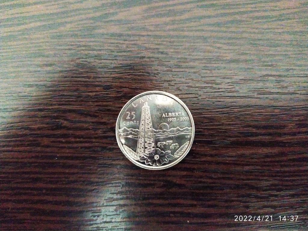 Монеты.Канада.2005.25 центов