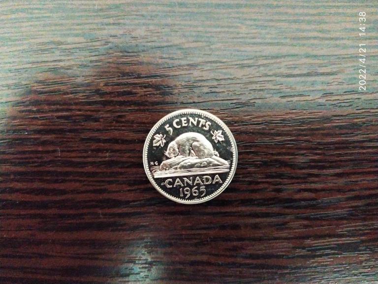 Монеты.Канада.1965.5 центов