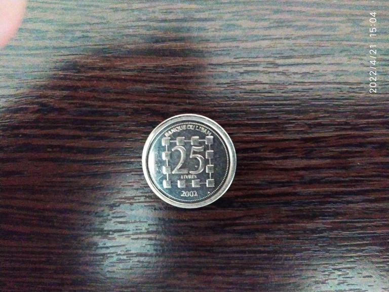 Монеты.Ливан.2002.25 ливров
