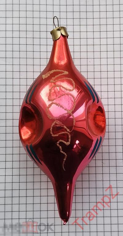 Елочная стеклянная игрушка шар сосулька * 