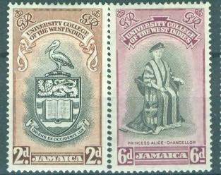 Ямайка 1951 г. серия Университет Вест Индии негашеная* (клей, наклейка)