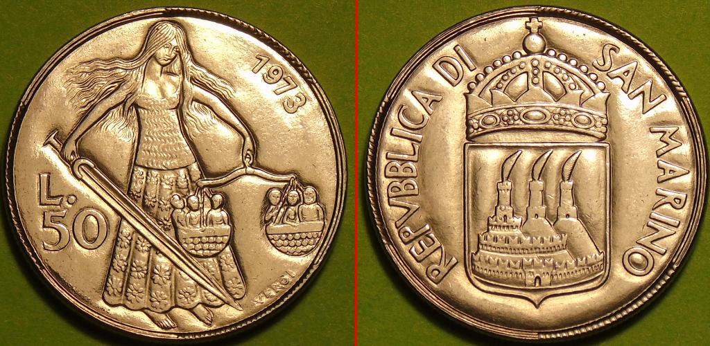 Сан-Марино 50 лир 1973 год