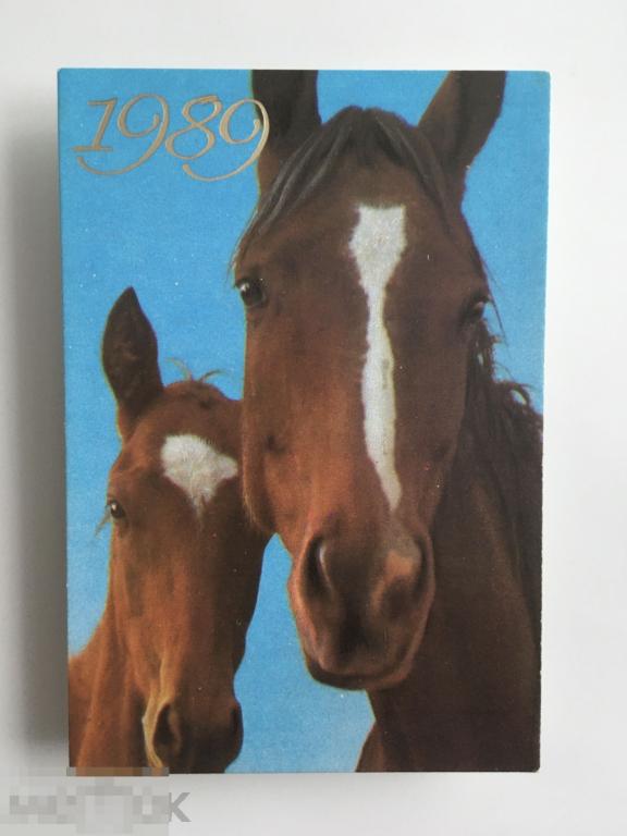 Календарик Лошади. Фото Гаврилова. 1989 г. 