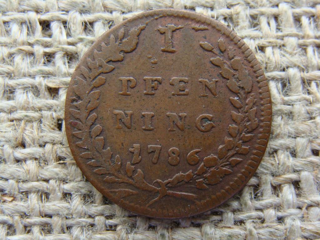 1 пфенниг 1786 год (SB). Иероним. архиепископство Зальцбург