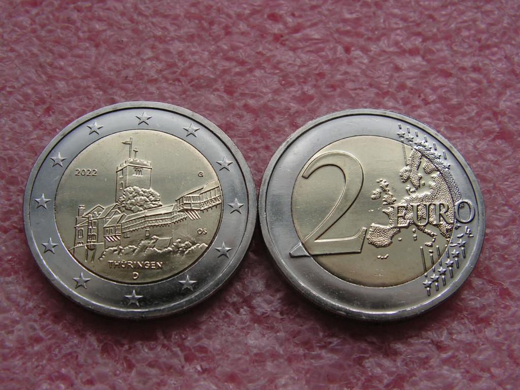 Германия 2 евро 2022 Тюрингия G unc