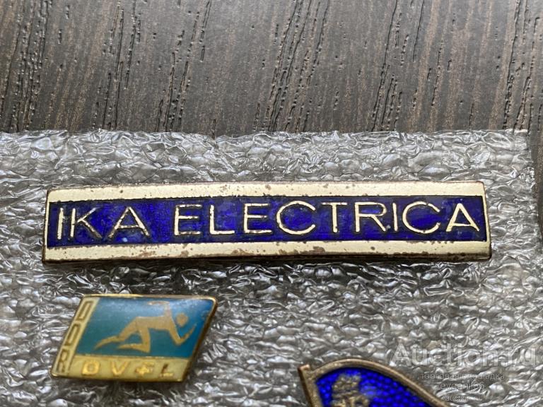 Знак. иностранный Значок IKA ELECTRICA  ТЯЖЕЛЫЙ ЭМАЛЬ РЕДЧАЙШИЙ RRR