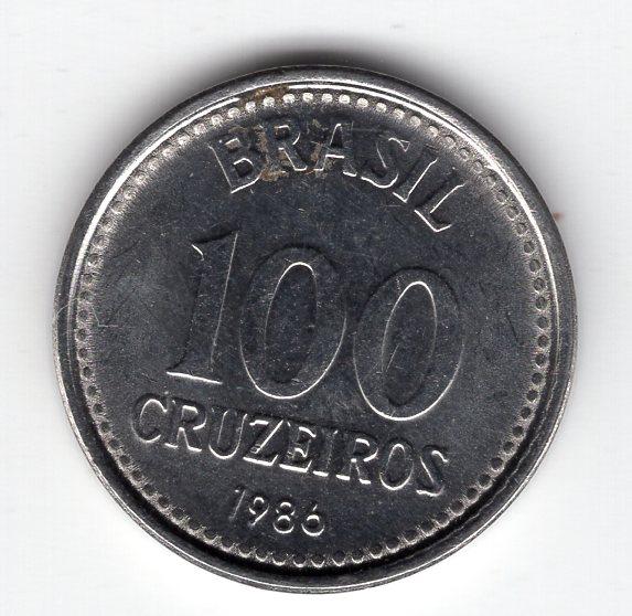 100 крузейро - Бразилия - 1986 - KM#595