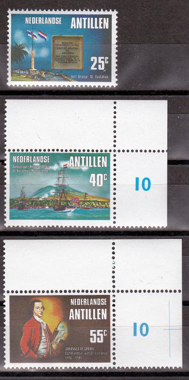 Марки Нидерландские Антиллы 1976 г.  Независимость США Mi 320-322 MNH **