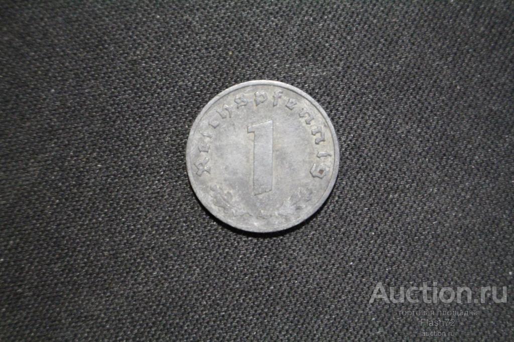 Монета 1 рейхспфенниг 1943 год А Третий Рейх Германия