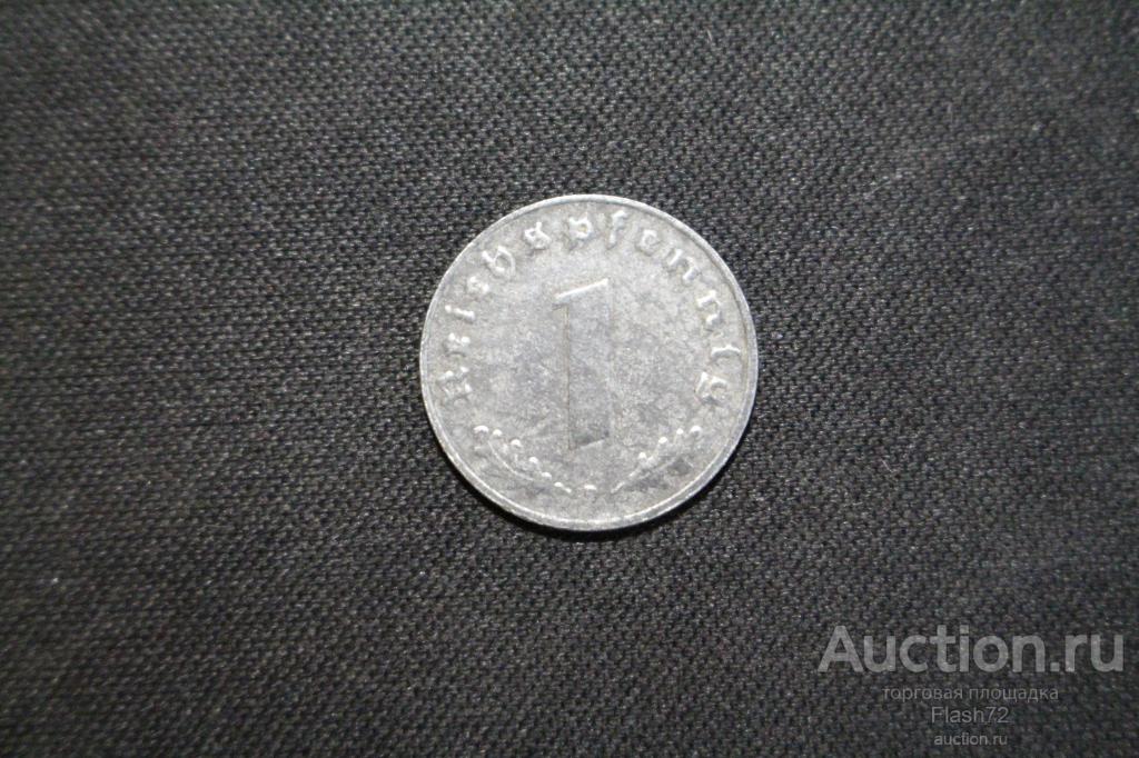 Монета 1 рейхспфенниг 1940 год D Третий Рейх Германия