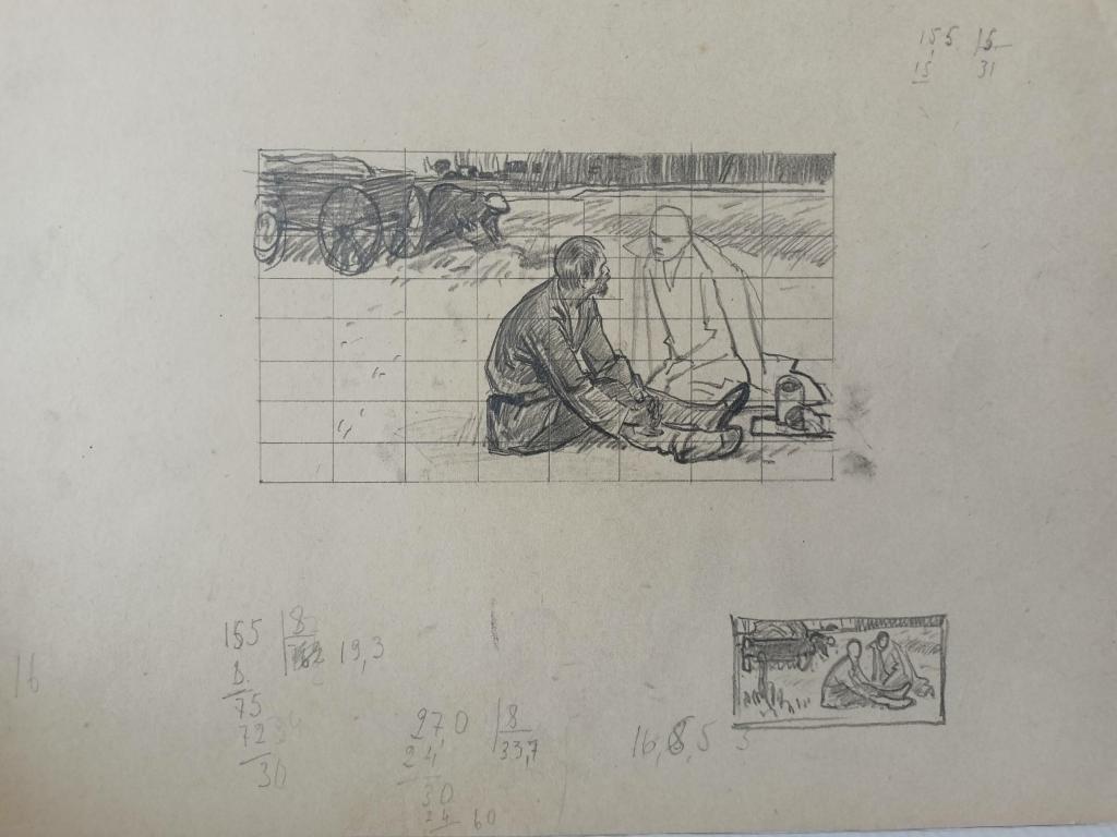 Папикян А.С. (1926-1997)  Крестьянин, беседующий с Лениным