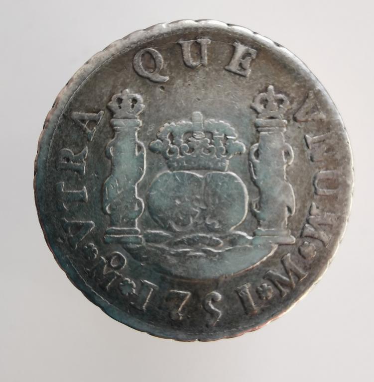 Мексика 2 реала 1751 серебро редкая