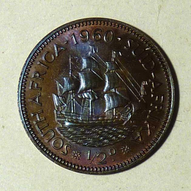 Южная Африка 1/2 пенни 1960 года UNC