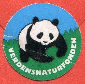 WWF Дания 1982 виньетка облатка ПАНДА марки Европа СЕРТ + стандарт авиапочта конверт ⇒ СССР