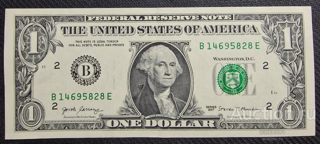 США 1 доллар 2017 г. UNC.