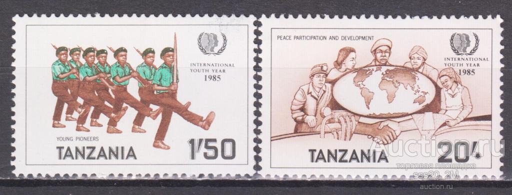 Танзания 1986 год молодежи пионеры Mi288,291 MNH