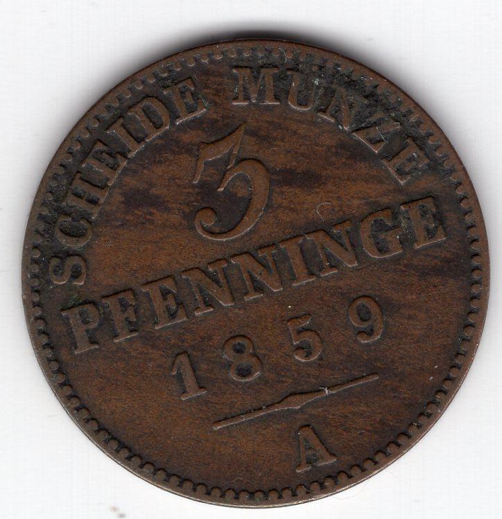 3 пфеннига - Пруссия (Германия) - 1859 А