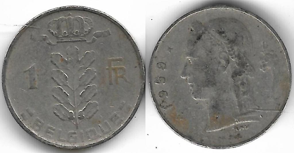 Бельгия 1 франк 1959 BELGIQUE
