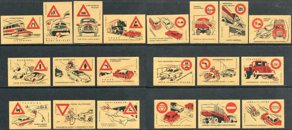 Чехословакия ПДД безопасность движения дорожные знаки автомобиль мотоцикл велосипед трамвай паровоз