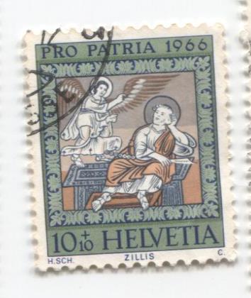 1966 Швейцария 100 летие Генриха Федерера писателя.Святой и ангел.гаш
