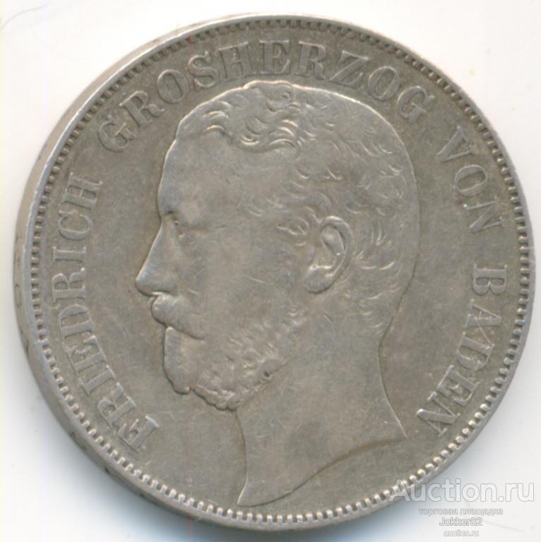 Баден 1 талер 1868 лот-20997