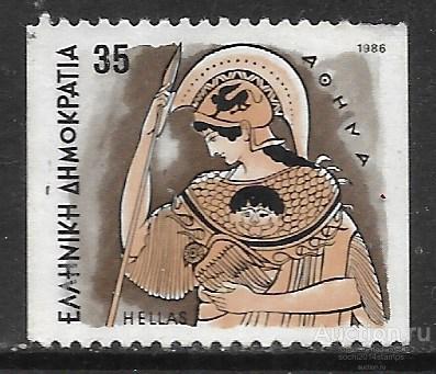 Греция. 1986 год. Стандартный выпуск. Боги Олимпа. Афина. Марка из серии