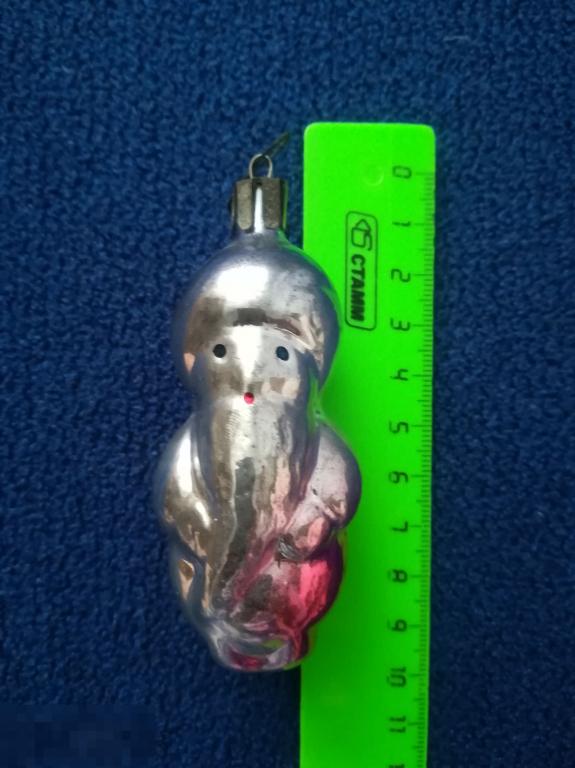 Елочная игрушка СССР   "СТАРИК ХОТТАБЫЧ" СТЕКЛО  8см.Винтаж.Новый год.Елка. 