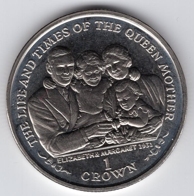 1 крона - Остров Мэн - 2000 - Королева-мать - 1931