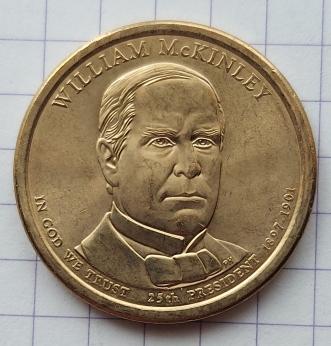 1 доллар 2013 США, 25-й президент Уильям Мак-Кинли UNC
