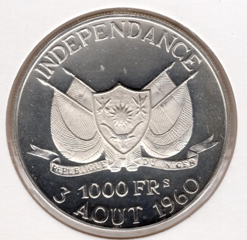 1000 франков - Нигер - 1960 - Независимость - серебро 900 - KM#6