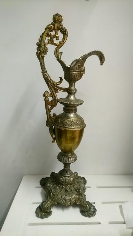 4826 старинный большой подсвечник кувшин ваза лев Франция 19век