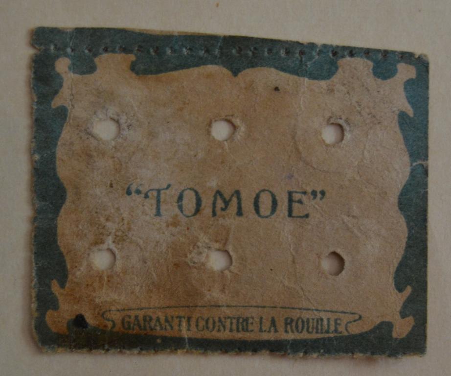 Этикетка Кнопки одежные TOMOE  Франция дореволюционные