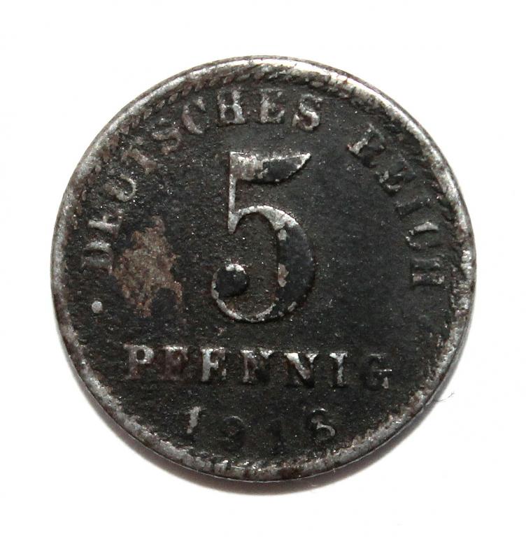 ГЕРМАНИЯ 5 пфеннигов 1918 А (KM# 19)