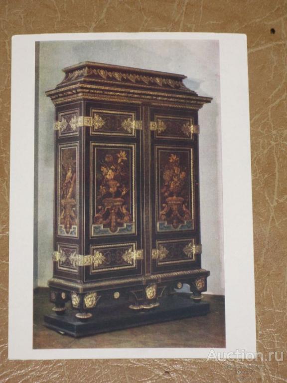 «АНДРЕ ШАРЛЬ БУЛЬ Шкаф мебель интерьер черное дерево серебро черепаха Эрмитаж