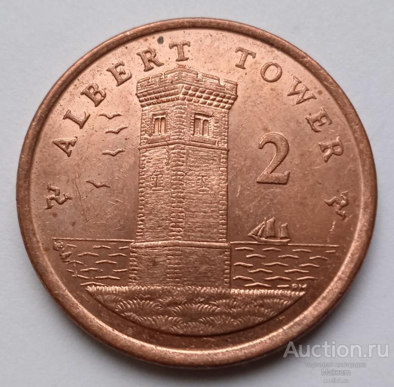 Остров Мэн 2 пенса . 2007 г . Отметка "BA" на реверсе .