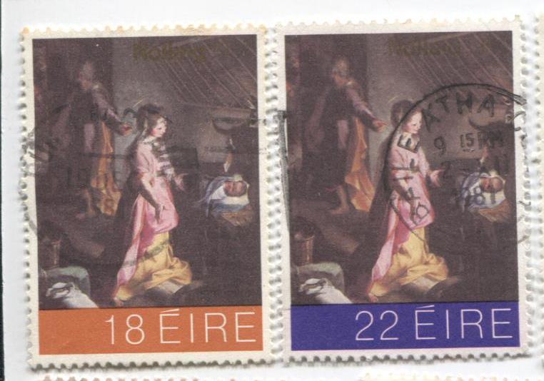 1981 Ирландия.Картина Ф. Бароччи Рождество. 2м(из 3).гаш