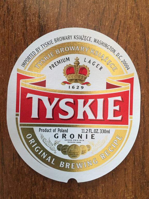 Tyskie этикетка Польша