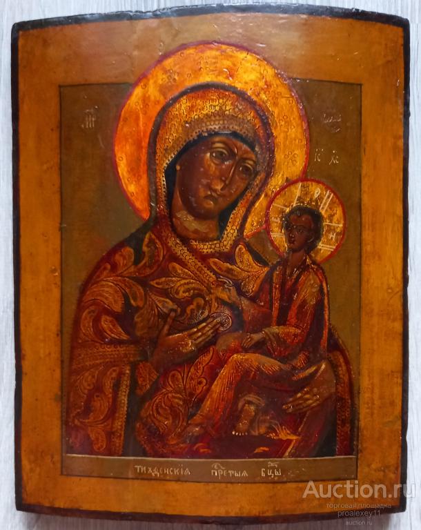 Старинная икона Тихвинская Божья Матерь. Холуй.