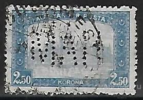 Венгрия. 1920. Здание парламента. Гашение. Перфин.