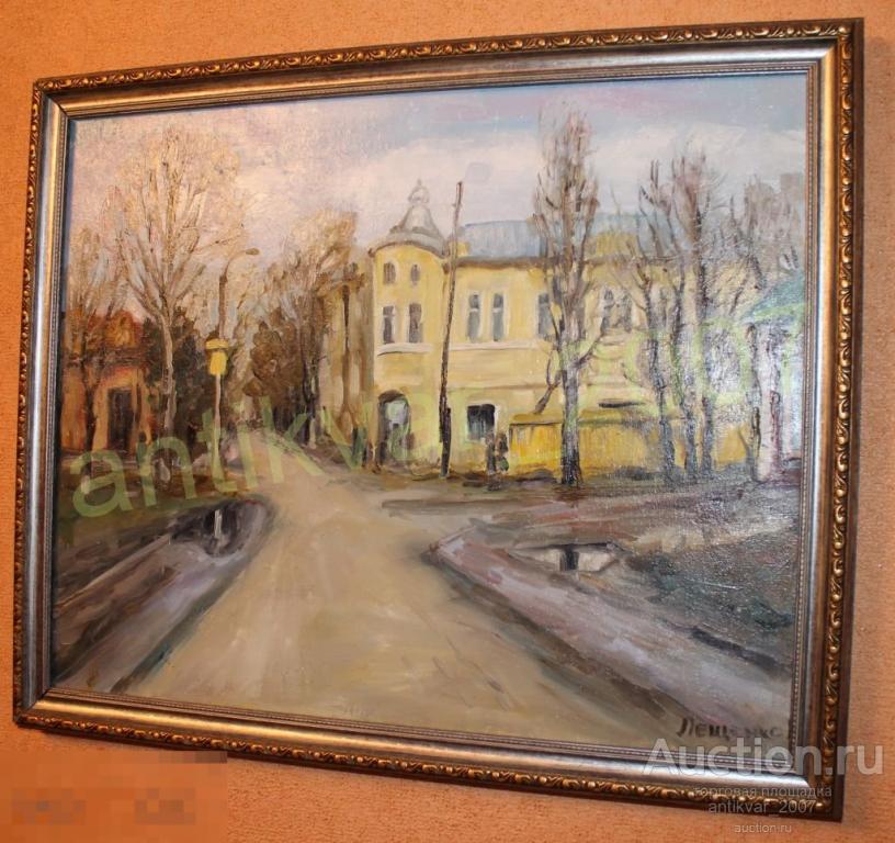 Картина холст, масло. Перекресток. Лещенко 