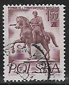 Польша. 1956. Памятники Варшавы. Разновидность. Гашение.