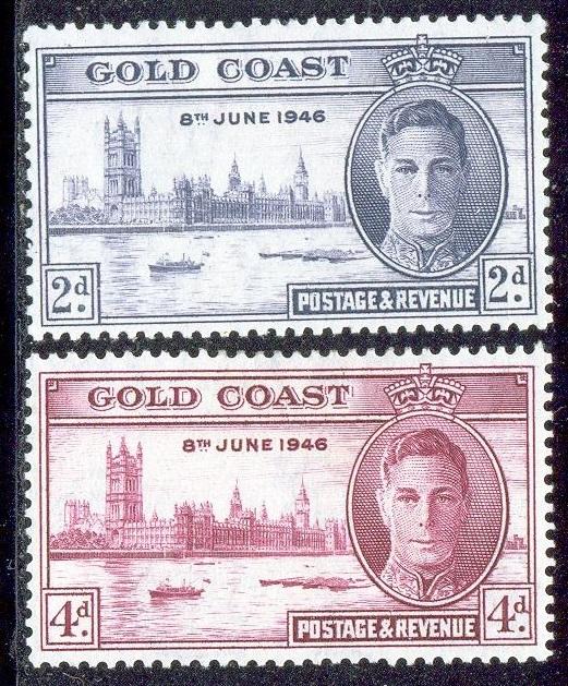 марки GOLD COAST Победа Георг VI Пара 1946