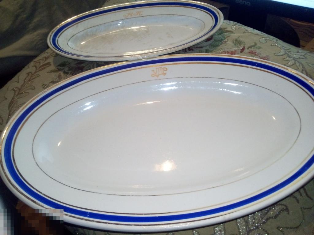 Селедочница и большое рыбное блюдо. Будянский фаянсовый завод. клеймо 1967-1991гг. 